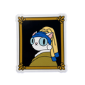 Cat with a Pearl Earring Vinyl Sticker