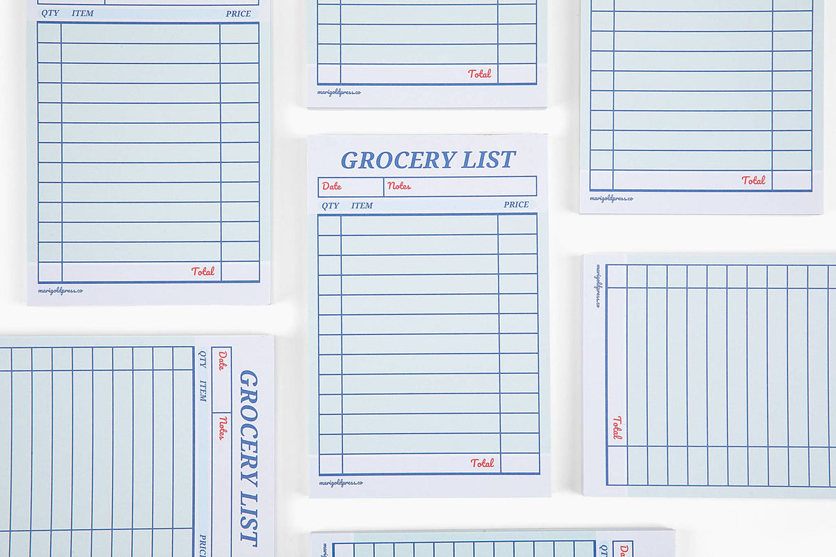 Marigold Press Guest Check Notepad Grocery List 