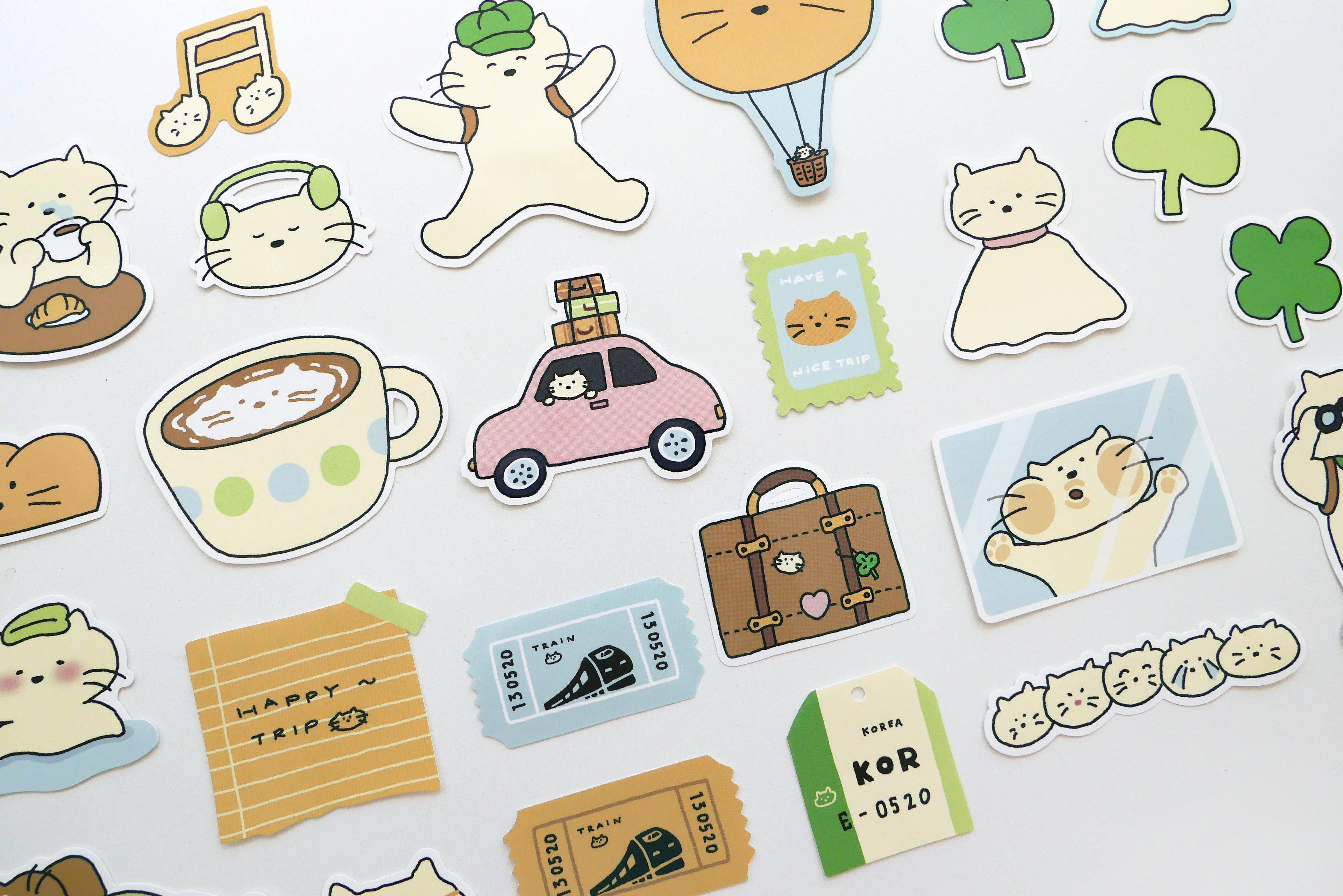 Suatelier Design - Cat's happy trip - Sticker Set