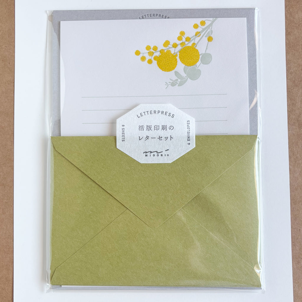 Midori Letter Set 461 Press - Bouquet Yellow