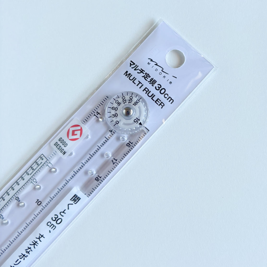 Midori Multi Ruler - 30cm - Clear Plastic