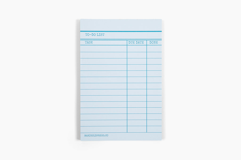 Marigold Press Library Card Notepad