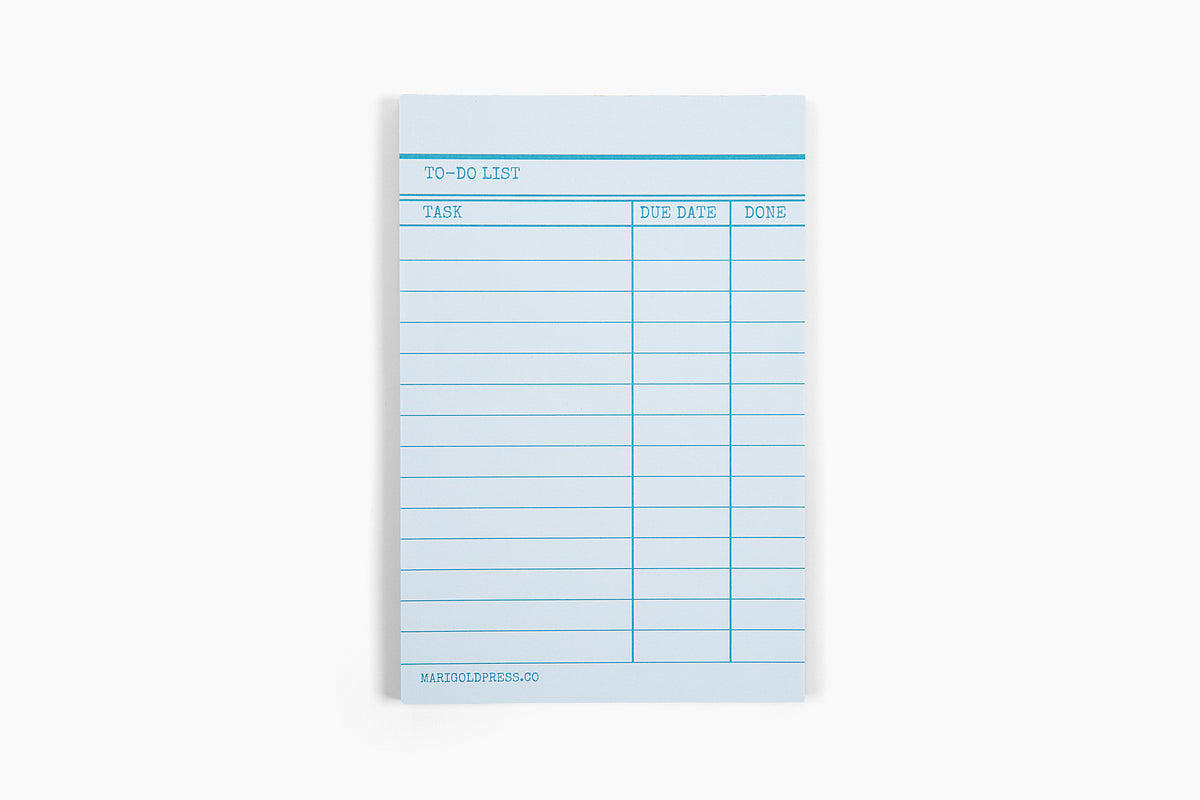 Marigold Press Library Card Notepad