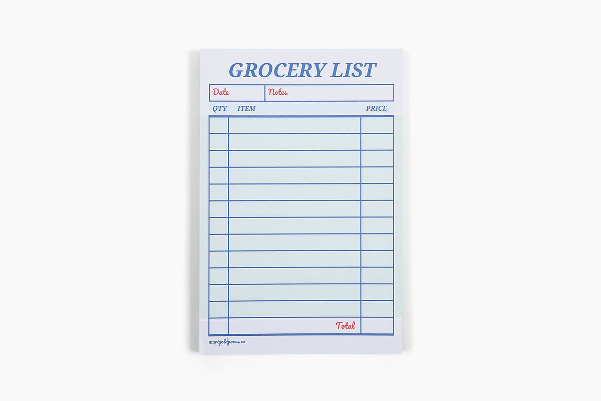 Marigold Press Guest Check Notepad Grocery List 