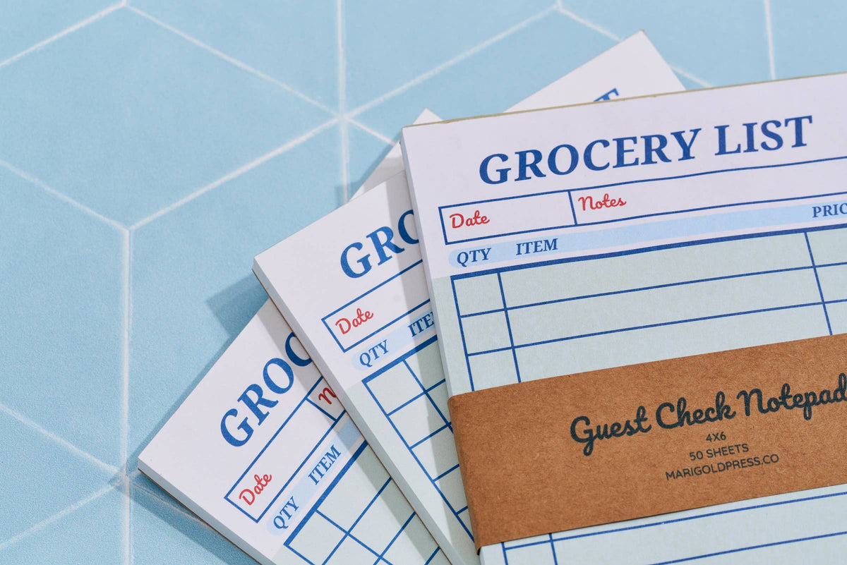 Marigold Press Guest Check Notepad Grocery List 