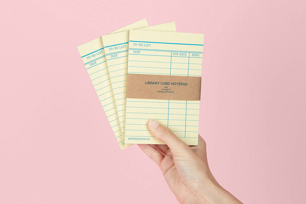 Marigold Press Library Card Notepad