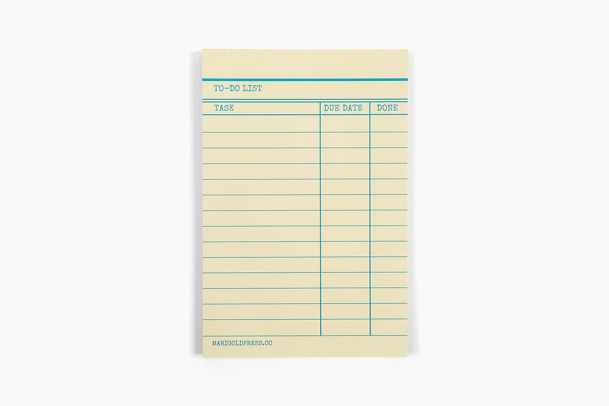 Marigold Press Library Card Notepad